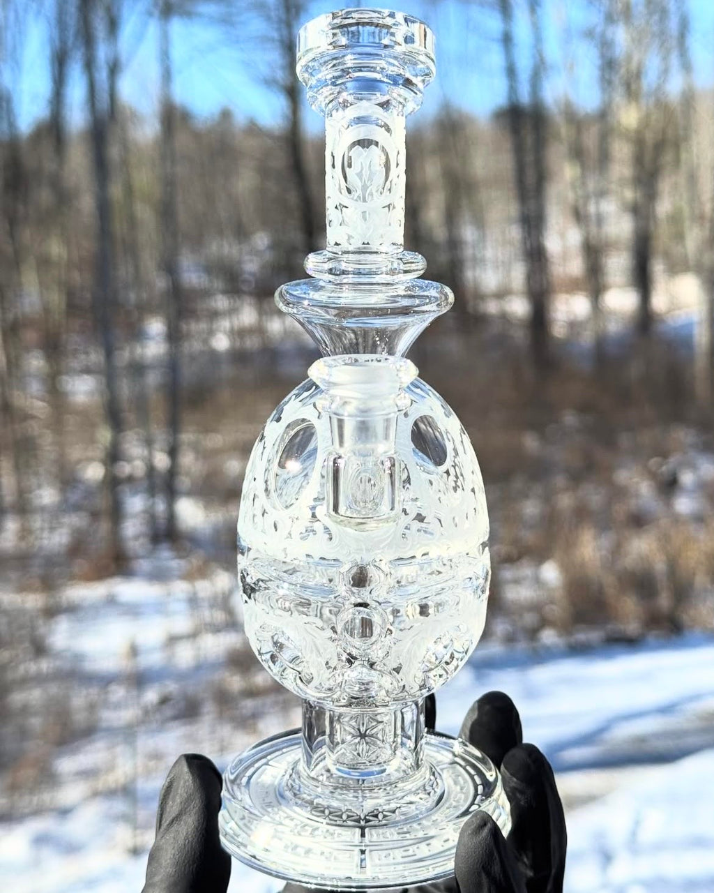 Carved Mini Fab Egg Mothership Glass