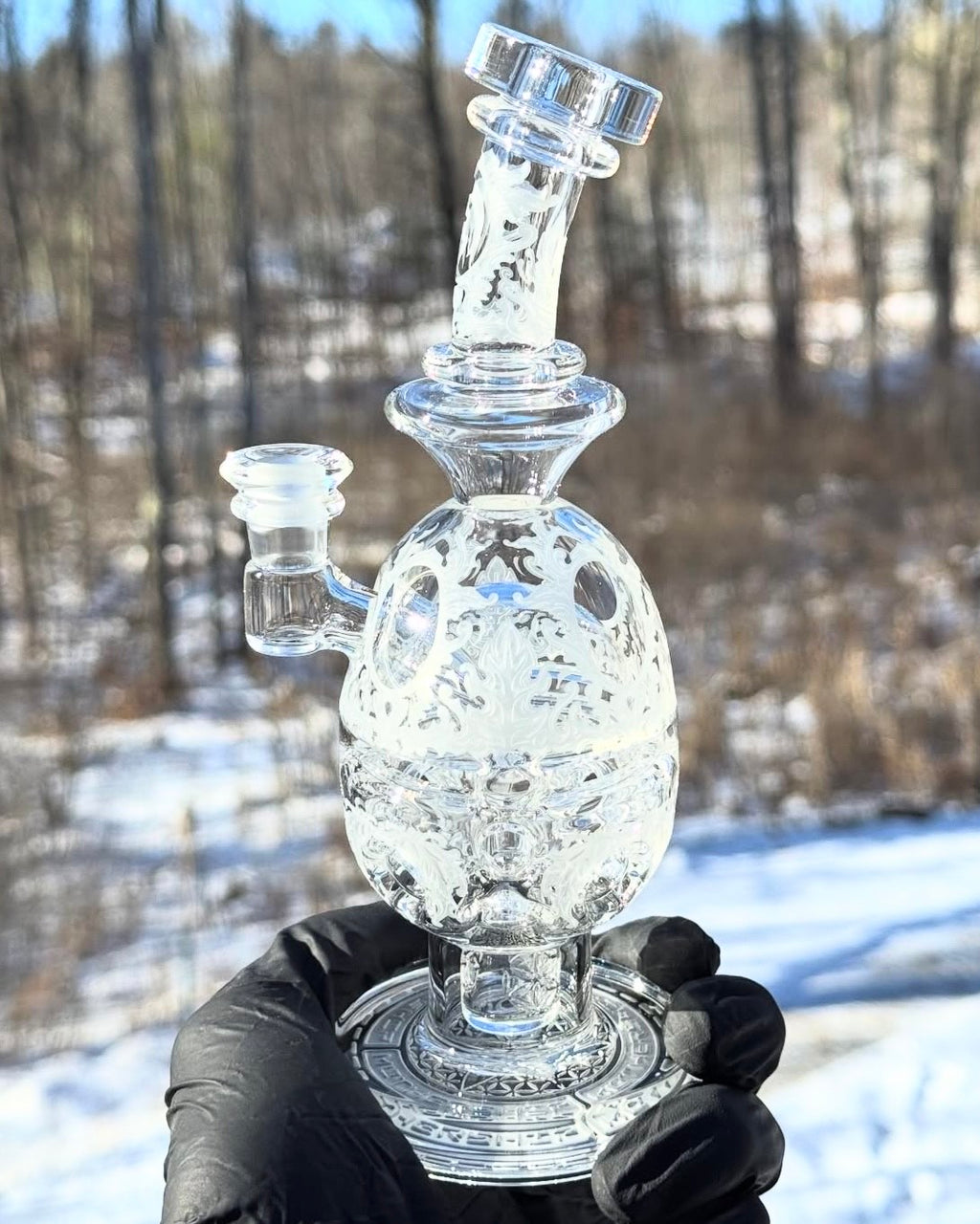 Carved Mini Fab Egg Mothership Glass