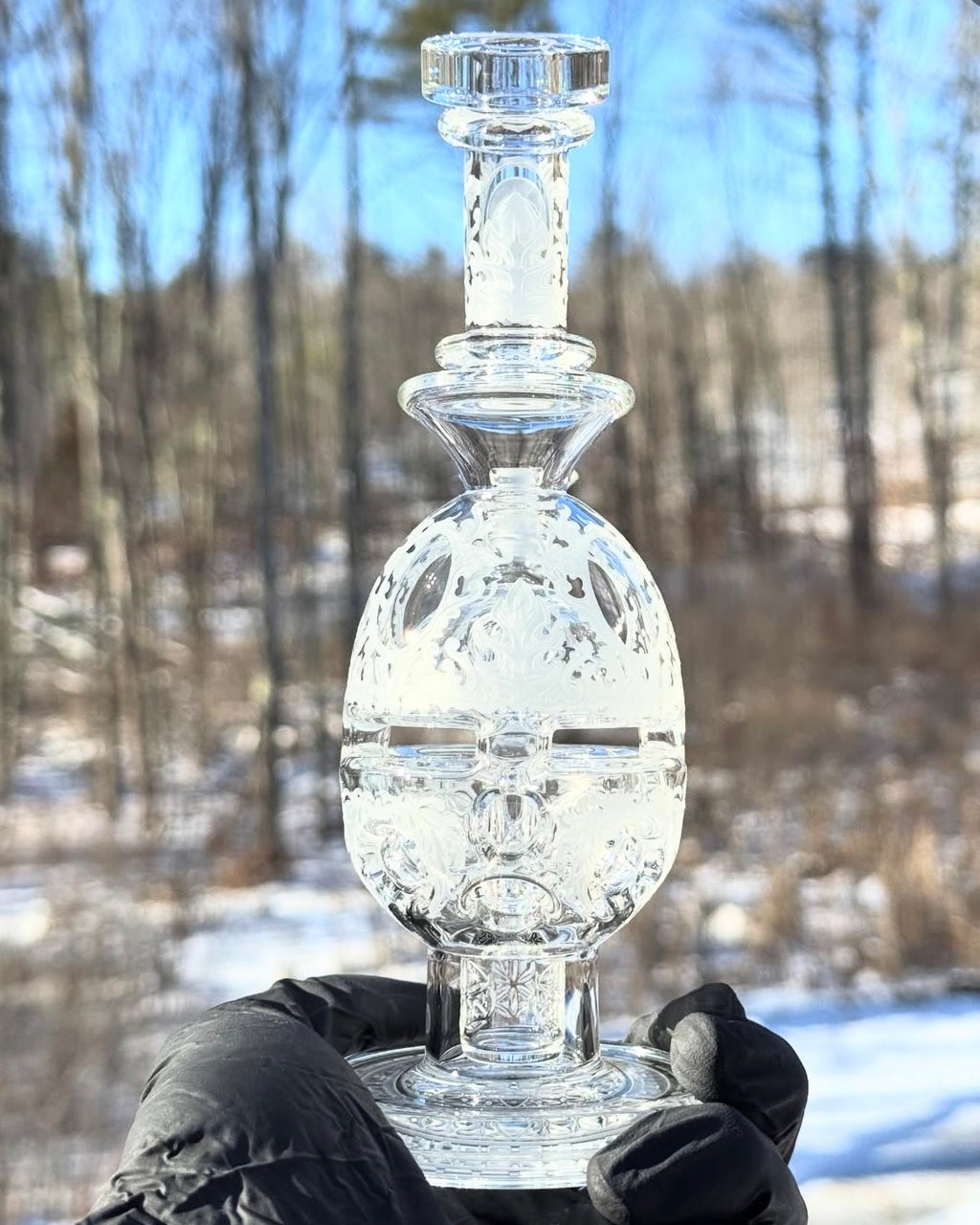 Carved Mini Fab Egg Mothership Glass