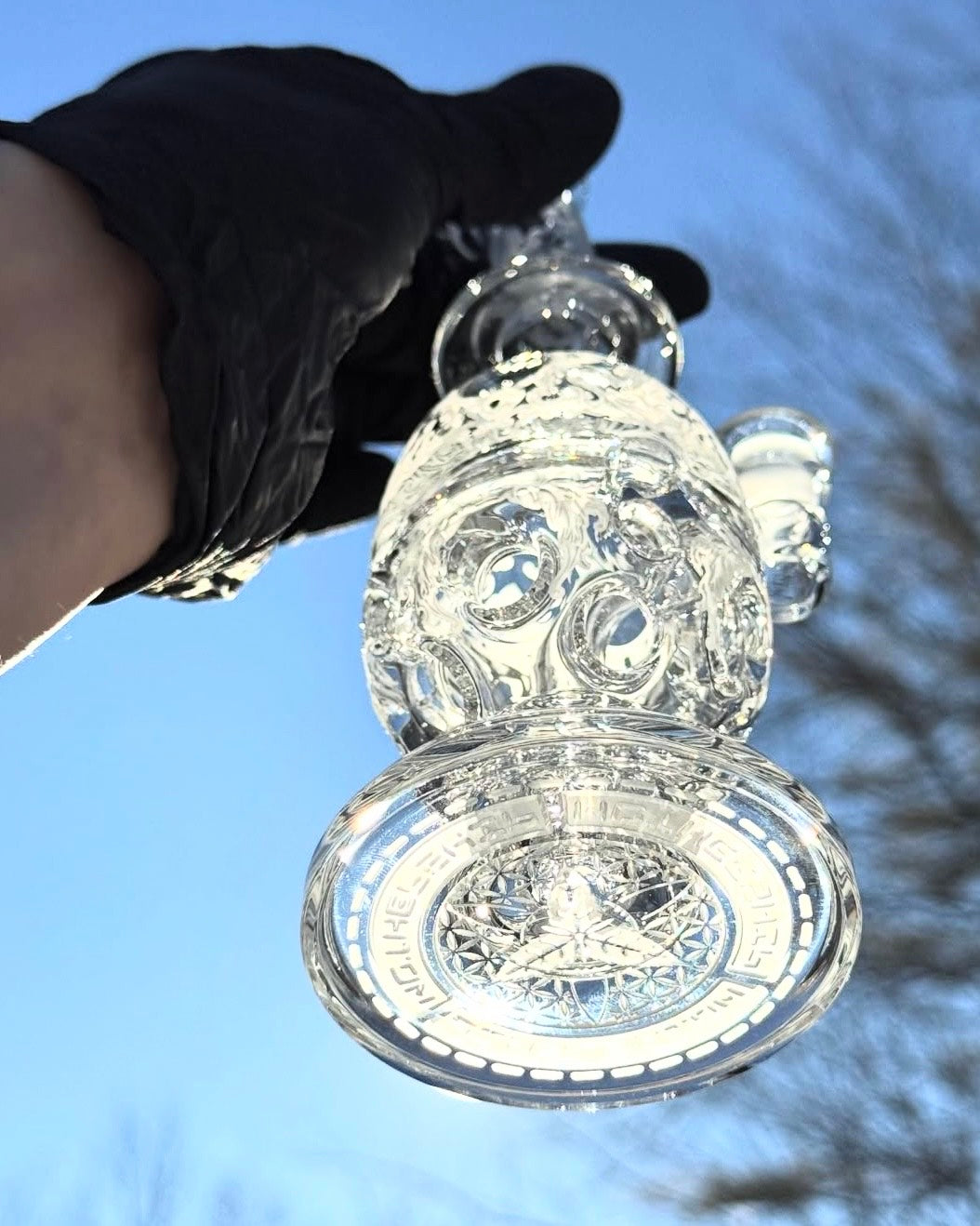 Carved Mini Fab Egg Mothership Glass